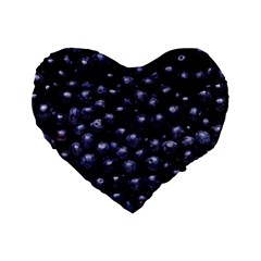 Blueberries 4 Standard 16  Premium Heart Shape Cushions by trendistuff