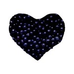 BLUEBERRIES 4 Standard 16  Premium Flano Heart Shape Cushions Front