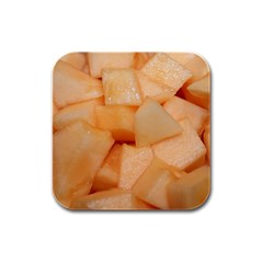 Cantaloupe Rubber Square Coaster (4 Pack)  by trendistuff