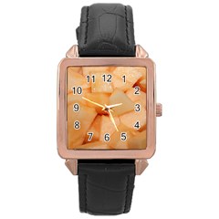 Cantaloupe Rose Gold Leather Watch  by trendistuff