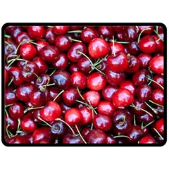 Cherries 1 Fleece Blanket (large)  by trendistuff