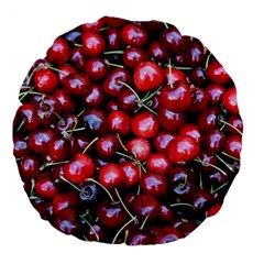 Cherries 1 Large 18  Premium Flano Round Cushions by trendistuff