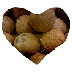 Coconuts 2 Large 19  Premium Flano Heart Shape Cushions by trendistuff