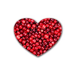 Cranberries 2 Rubber Coaster (heart)  by trendistuff