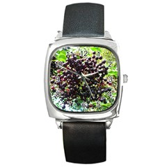 Elderberries Square Metal Watch by trendistuff