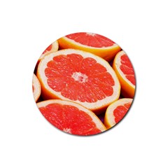 Grapefruit 1 Rubber Round Coaster (4 Pack)  by trendistuff