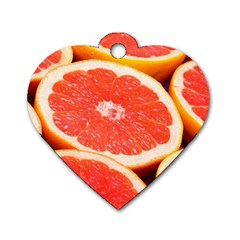 Grapefruit 1 Dog Tag Heart (one Side)