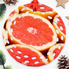 Grapefruit 1 Round Filigree Ornament (two Sides) by trendistuff