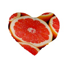 Grapefruit 1 Standard 16  Premium Heart Shape Cushions by trendistuff