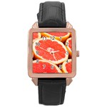 GRAPEFRUIT 1 Rose Gold Leather Watch  Front