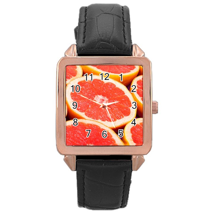 GRAPEFRUIT 1 Rose Gold Leather Watch 