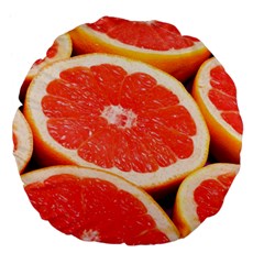 Grapefruit 1 Large 18  Premium Flano Round Cushions by trendistuff