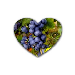 Grapes 1 Rubber Coaster (heart)  by trendistuff