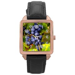 Grapes 1 Rose Gold Leather Watch  by trendistuff