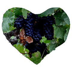 Grapes 3 Large 19  Premium Heart Shape Cushions