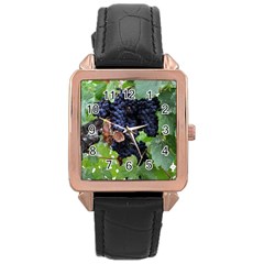 Grapes 3 Rose Gold Leather Watch  by trendistuff