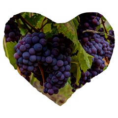 Grapes 4 Large 19  Premium Heart Shape Cushions by trendistuff