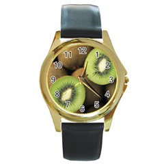 Kiwi 2 Round Gold Metal Watch by trendistuff