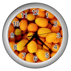 Kumquat 1 Wall Clocks (silver)  by trendistuff