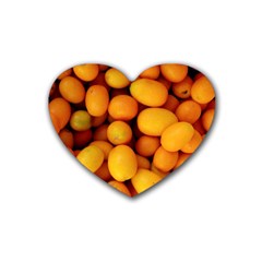 Kumquat 1 Rubber Coaster (heart)  by trendistuff