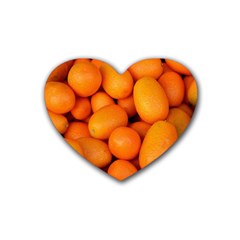 Kumquat 2 Rubber Coaster (heart)  by trendistuff