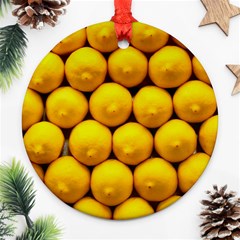 Lemons 1 Round Ornament (two Sides) by trendistuff