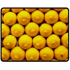 Lemons 1 Double Sided Fleece Blanket (medium)  by trendistuff