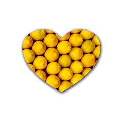 Lemons 2 Rubber Coaster (heart)  by trendistuff