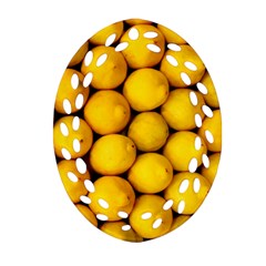 Lemons 2 Ornament (oval Filigree)