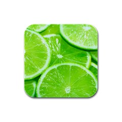 Limes 2 Rubber Square Coaster (4 Pack)  by trendistuff