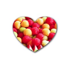 Melon Balls Rubber Coaster (heart)  by trendistuff