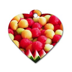 Melon Balls Dog Tag Heart (one Side) by trendistuff