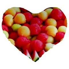 Melon Balls Large 19  Premium Heart Shape Cushions by trendistuff