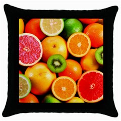 Mixed Fruit 1 Throw Pillow Case (black) by trendistuff