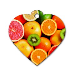 Mixed Fruit 1 Dog Tag Heart (two Sides) by trendistuff