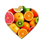 MIXED FRUIT 1 Dog Tag Heart (Two Sides) Front