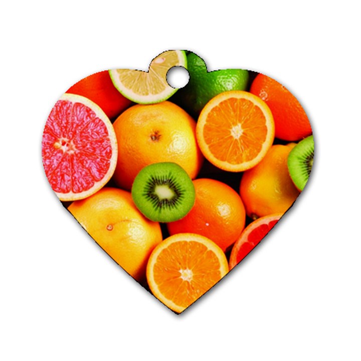 MIXED FRUIT 1 Dog Tag Heart (Two Sides)