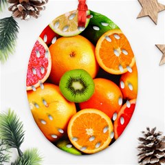 Mixed Fruit 1 Ornament (oval Filigree) by trendistuff