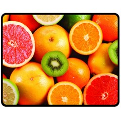 Mixed Fruit 1 Double Sided Fleece Blanket (medium)  by trendistuff