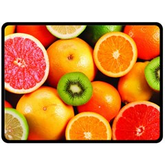 Mixed Fruit 1 Double Sided Fleece Blanket (large)  by trendistuff