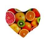 MIXED FRUIT 1 Standard 16  Premium Flano Heart Shape Cushions Front