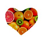 MIXED FRUIT 1 Standard 16  Premium Flano Heart Shape Cushions Back