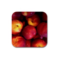 Nectarines Rubber Square Coaster (4 Pack)  by trendistuff