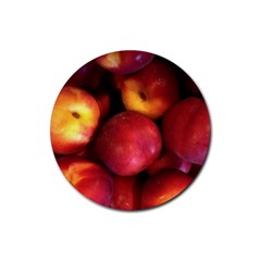 Nectarines Rubber Coaster (round)  by trendistuff