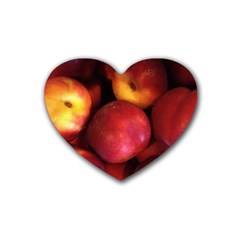 Nectarines Rubber Coaster (heart)  by trendistuff