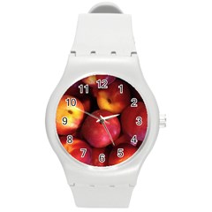 Nectarines Round Plastic Sport Watch (m) by trendistuff