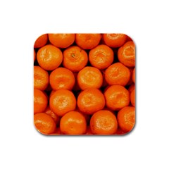 Oranges 1 Rubber Square Coaster (4 Pack)  by trendistuff