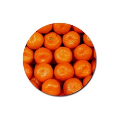 Oranges 1 Rubber Round Coaster (4 Pack)  by trendistuff