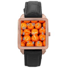 Oranges 1 Rose Gold Leather Watch  by trendistuff