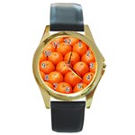 ORANGES 2 Round Gold Metal Watch Front